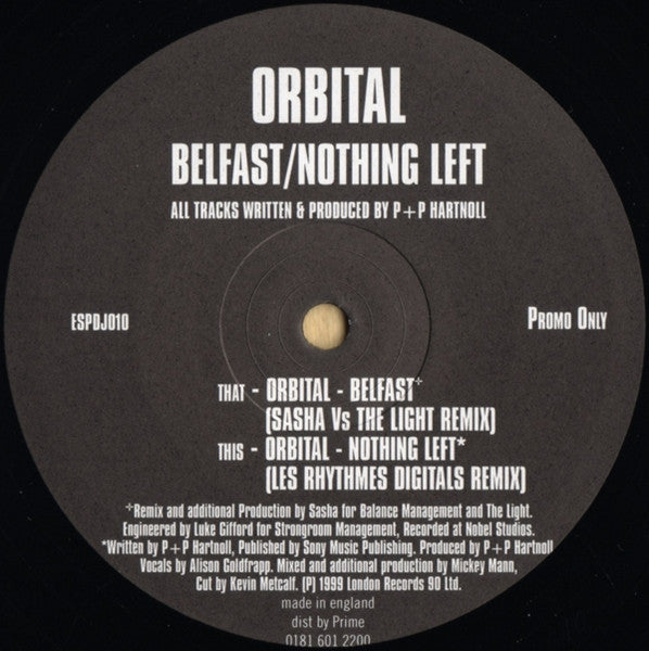 Orbital – Belfast / Nothing Left (2x12", FFRR, 1999) Image 4