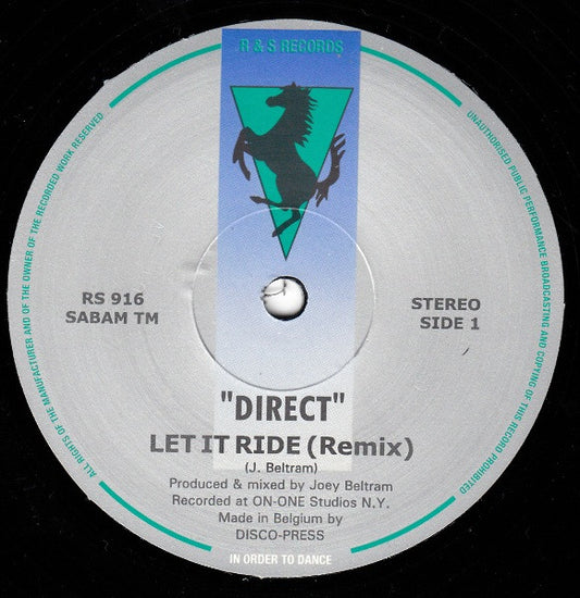 Direct – Let It Ride (Remix) (12", Silver label, R & S Records, 2006) Front Cover