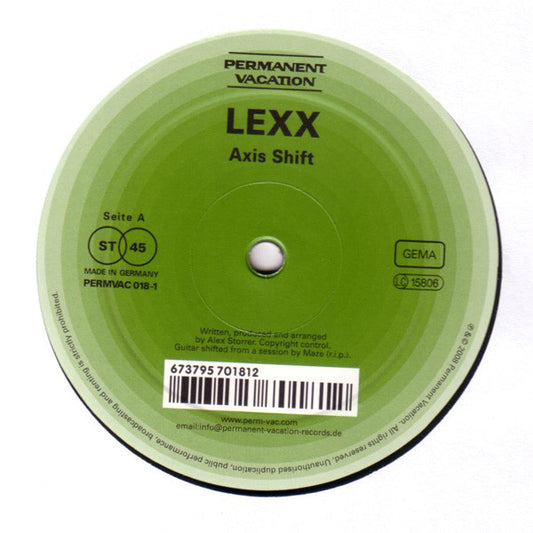 Lexx – Axis Shift (12", Permanent Vacation, 2007) Front Cover