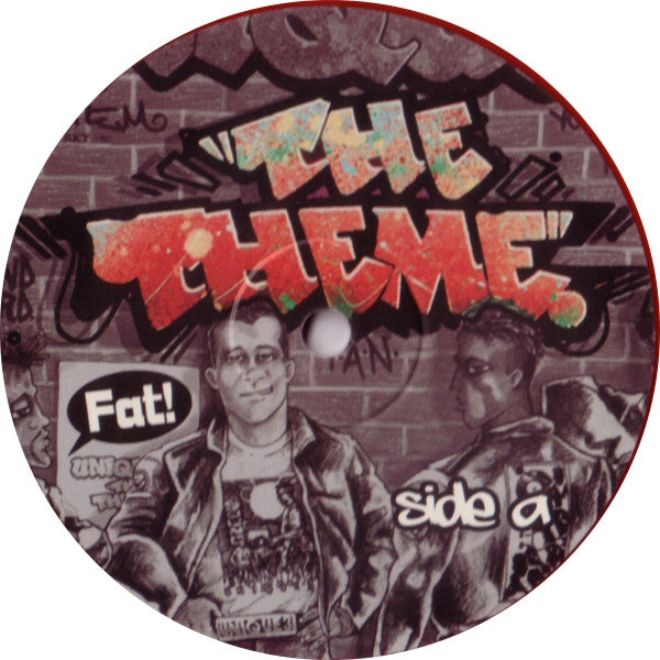 Unique 3 – The Theme (10", Red Translucent, Fat! Records, 2007) Back Cover
