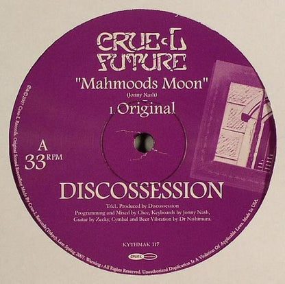 Discossession – Mahmoods Moon (12", Crue-L Records, 2008) Front Cover