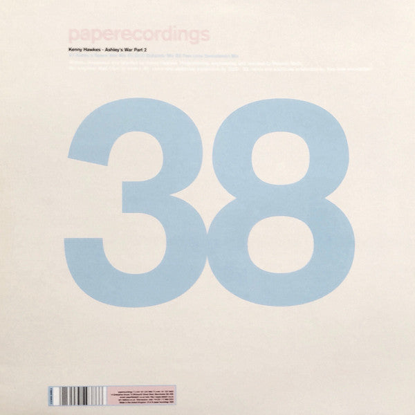 Kenny Hawkes – Ashley's War Part 2 (12", Paper Recordings, 1999) Front Cover