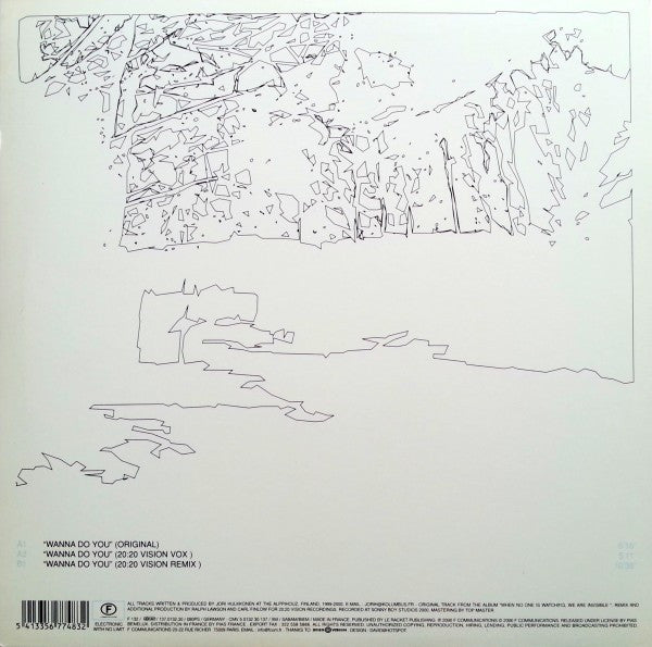Jori Hulkkonen – Wanna Do You (12", F Communications, 2001) Back Cover