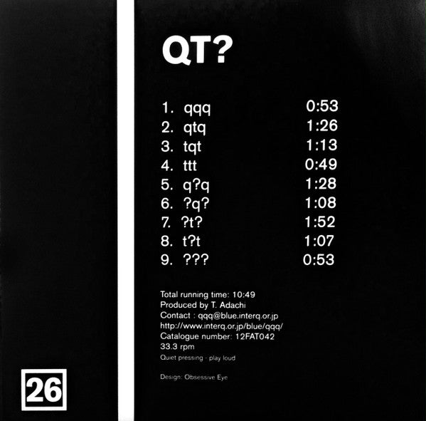 Alejandra & Aeron / QT? – Split Series #13 (12", FatCat Records, 2001) Image 4