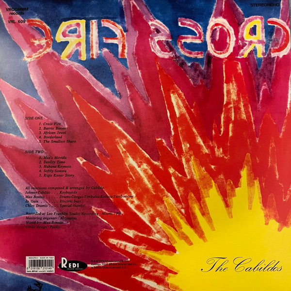 The Cabildos – Cross Fire (LP, Clear Red, Vroommm, 2025) Back Cover