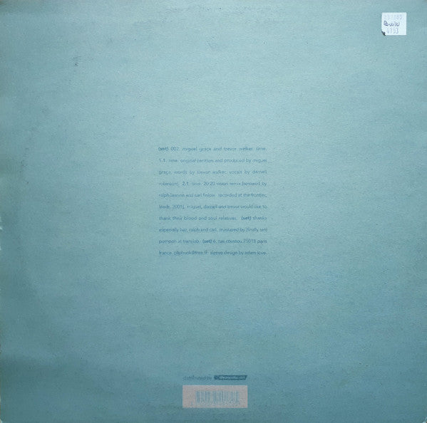 Miguel Graça And Trevor Walker – Time (12", Set, 2001) Back Cover