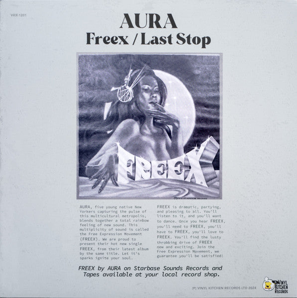 Aura – Freex / Last Stop (12", Vinyl kitchen Records, 2024) Back Cover