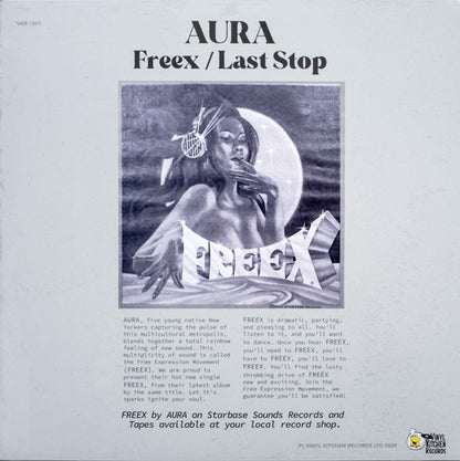 Aura – Freex / Last Stop (12", Vinyl kitchen Records, 2024) Back Cover