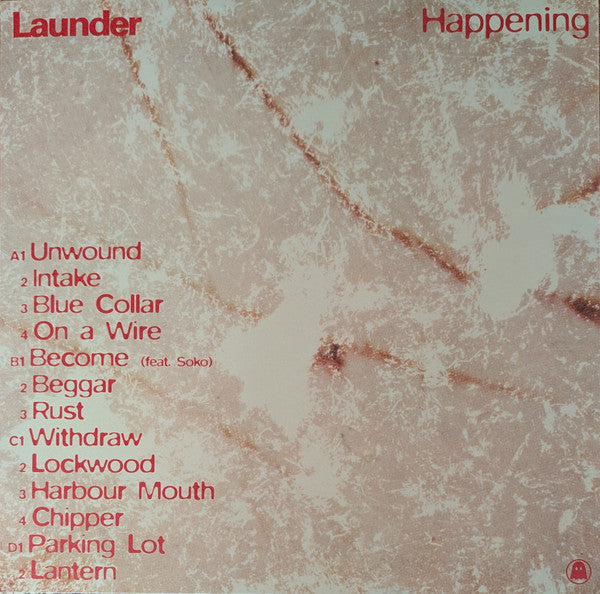 Launder – Happening (2xLP, Ghostly International, 2022) Back Cover