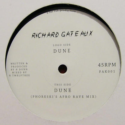 Richard Gateaux – Dune (12", Fat Fuk Recordings, 2008) Back Cover