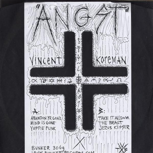Vincent Koreman – Angst (12", Bunker Records, 2007) Front Cover