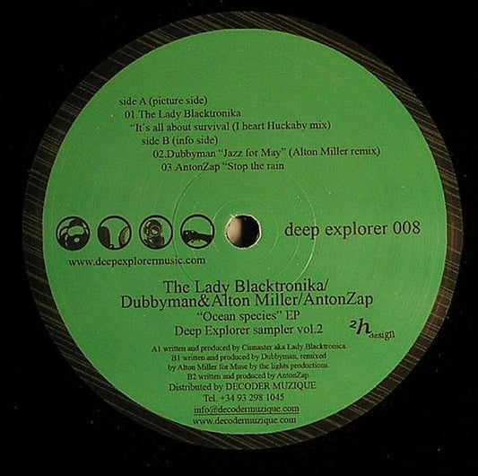 The Lady Blacktronika / Dubbyman / AntonZap – Ocean Species EP (Deep Explorer Sampler Vol.2) (12", Deep Explorer, 2007) Front Cover
