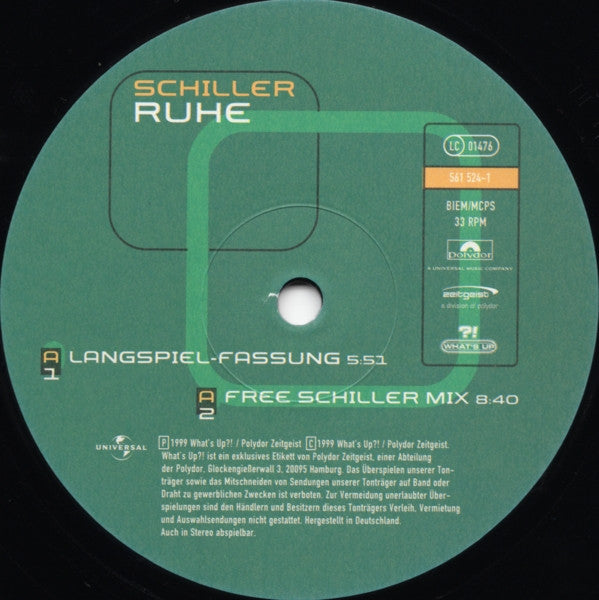 Schiller – Ruhe (12", Green Front Artwork, What's Up ?!, 1999) Image 4