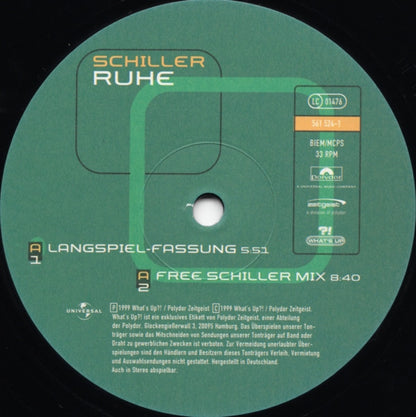 Schiller – Ruhe (12", Green Front Artwork, What's Up ?!, 1999) Image 4