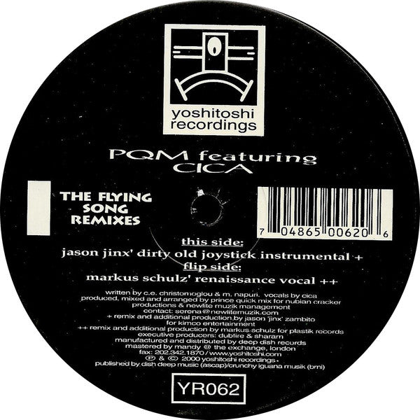 PQM Featuring Cica – The Flying Song (Remixes) (2x12", Yoshitoshi Recordings, 2001) Back Cover