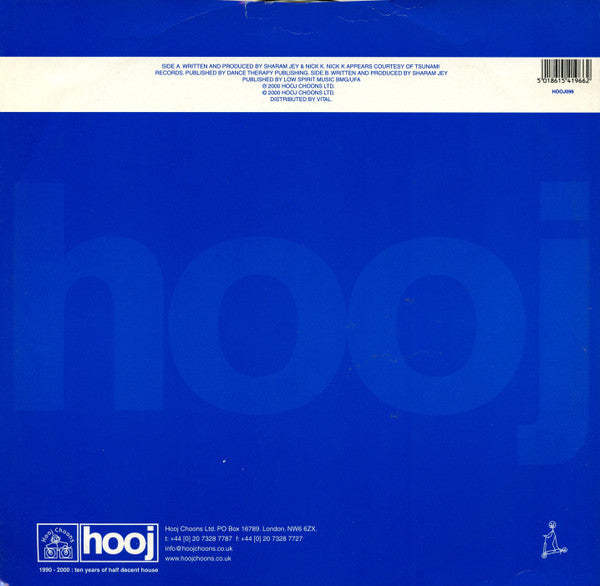 Sharam Jey & Nick K. – Don't Lie (12", Hooj Choons, 2000) Back Cover