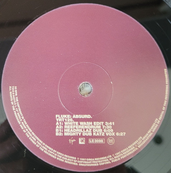 Fluke – Absurd (12", Virgin, 1997) Image 3