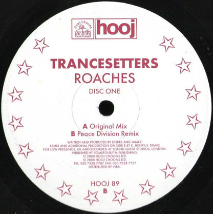 Trancesetters – Roaches (Disc One) (12", Hooj Choons, 2000) Image 4