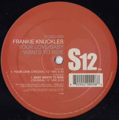 Frankie Knuckles – Your Love / Baby Wants To Ride (12", S12, 2002) Image 3