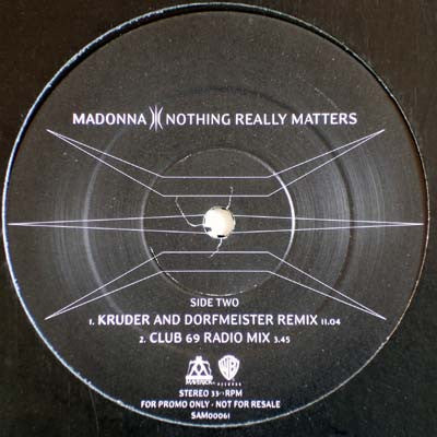 Madonna – Nothing Really Matters (12", Maverick, 1999) Back Cover
