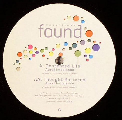 Aural Imbalance – Contented Life / Thought Patterns (12", Found Recordings, 2005) Front Cover
