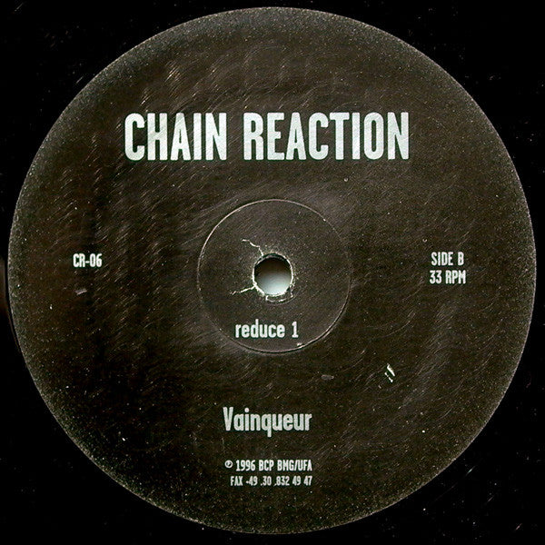 Vainqueur – Reduce (12", Chain Reaction, 1996) Back Cover