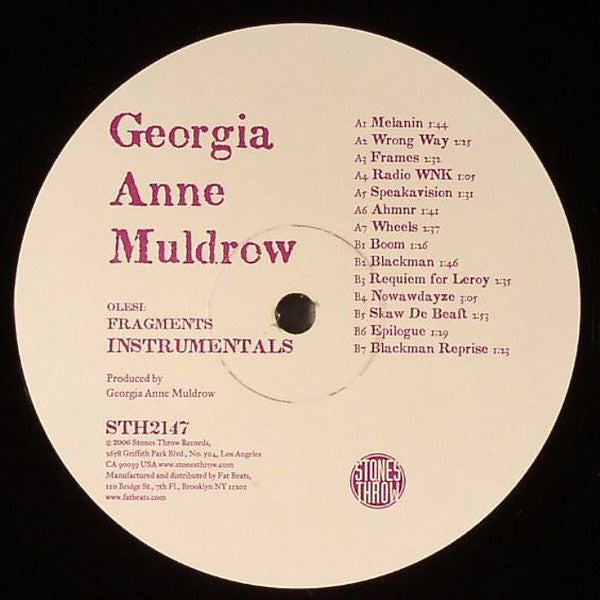 Georgia Anne Muldrow – Olesi: Fragments Instrumentals (LP, Stones Throw Records, 2006) Front Cover
