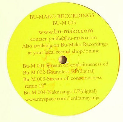 Jenifa Mayanja – Fragments EP (12", Bu-Mako Recordings, 2007) Back Cover