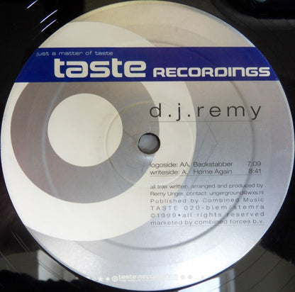 DJ Remy – Home Again / Backstabber (12", Taste Recordings, 1999) Image 3