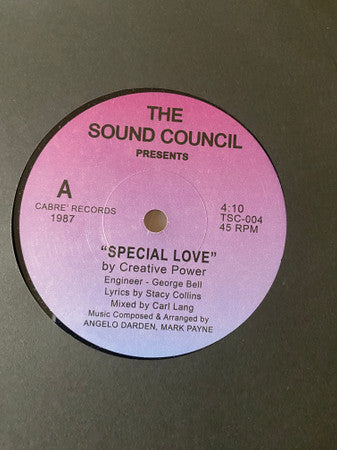 Creative Power – Special Love / My World (7", Cabré Records, 2026) Back Cover