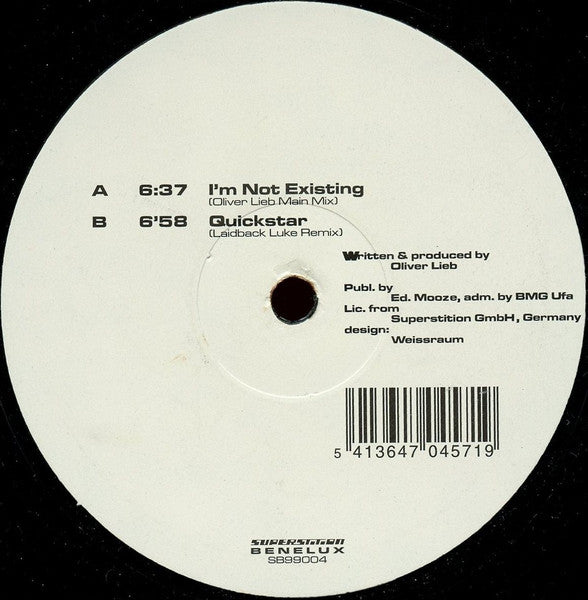 L.S.G. – I'm Not Existing / Quickstar (12", Superstition Benelux, 1999) Front Cover