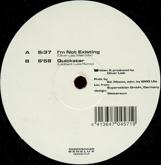 L.S.G. – I'm Not Existing / Quickstar (12", Superstition Benelux, 1999) Front Cover