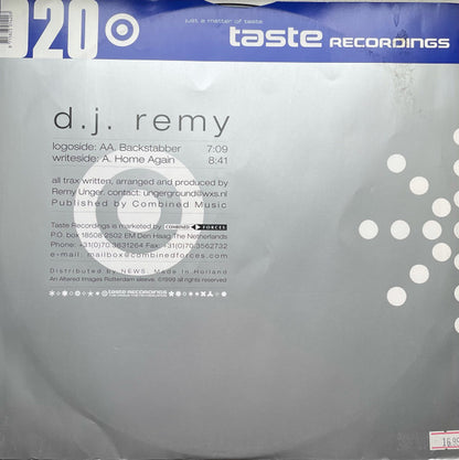 DJ Remy – Home Again / Backstabber (12", Taste Recordings, 1999) Back Cover