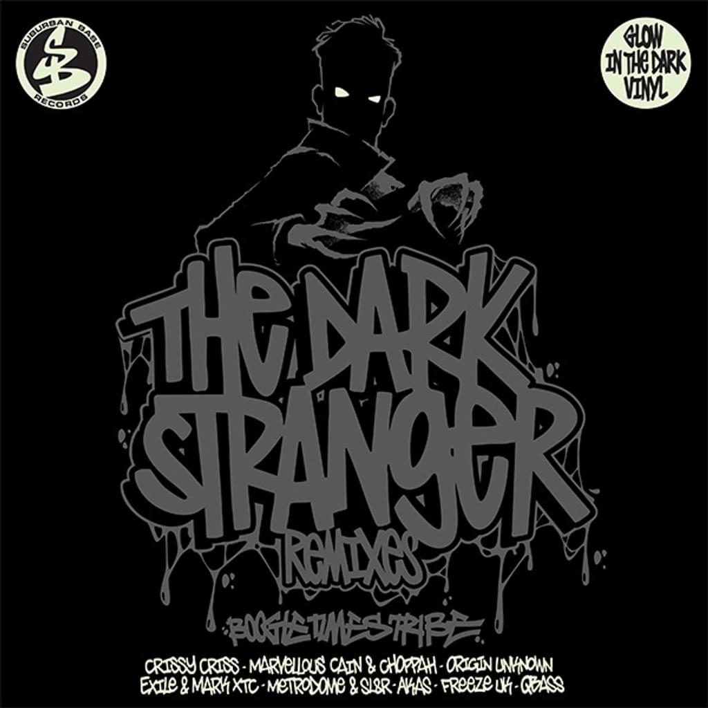 Boogie Times Tribe – The Dark Stranger (Remixes) (12"+12", Glow In The Dark, Suburban Base Records, 2025) Front Cover