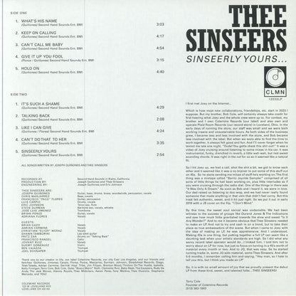 Thee Sinseers - Sinseerly Yours (LP) (Opaque Yellow)