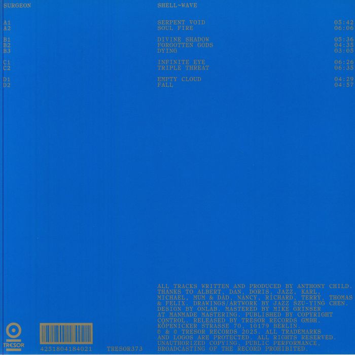 Surgeon – Shell~Wave (2xLP, Tresor, 2025) Back Cover