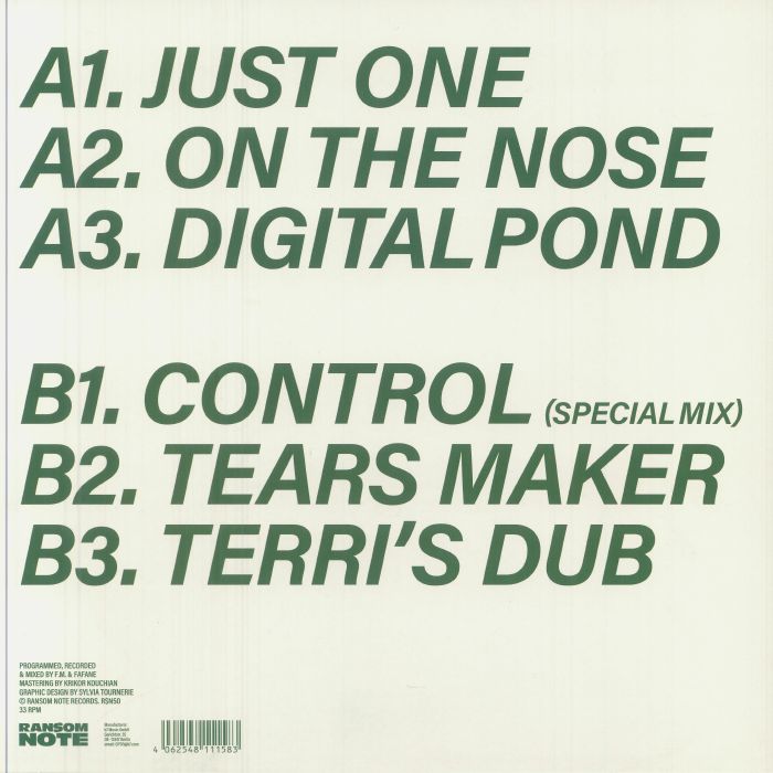 Froid Dub – Tears Maker Chant (LP, Ransom Note, 2025) Back Cover