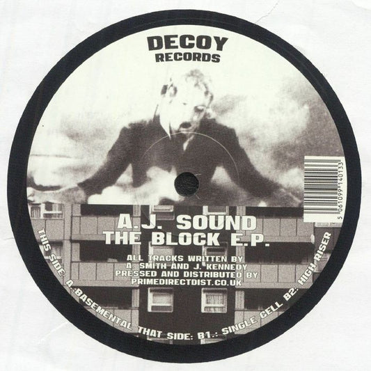 A.J. Sound – The Block E.P. (12", Decoy Records, 2025) Front Cover