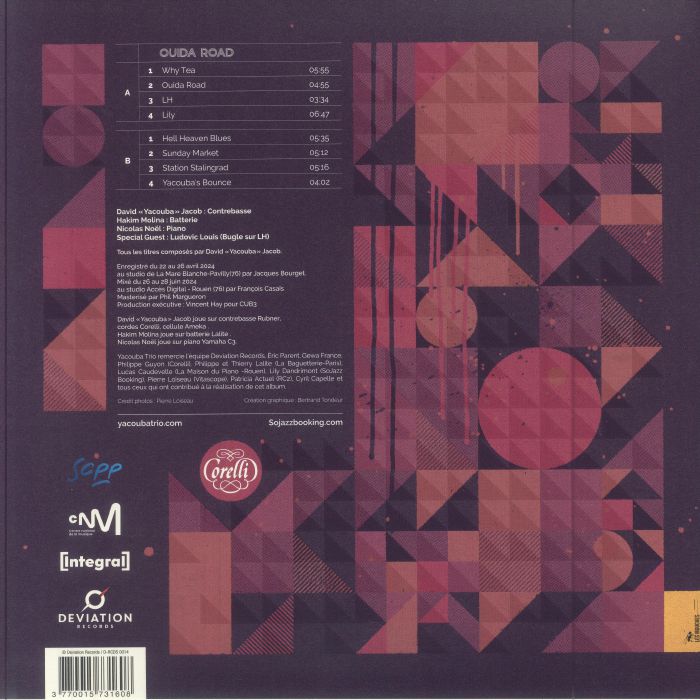 Yacouba Trio – Ouida Road (LP, Deviation Records, 2025) Back Cover