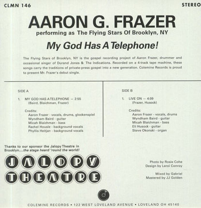 Aaron Frazer – My God Has A Telephone (7", Picture Sleeve, Colemine Records, 2020) Back Cover
