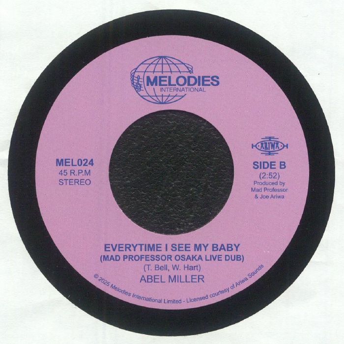 Abel Miller – Everytime I See My Baby (7", Melodies, 2026) Back Cover