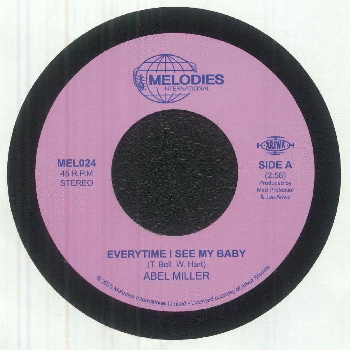Abel Miller – Everytime I See My Baby (7", Melodies, 2026) Front Cover
