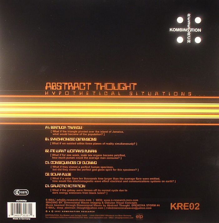 Abstract Thought – Hypothetical Situations (2x12", Kombination Research, 2003) Back Cover