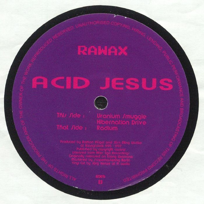 Acid Jesus – Radium (12", Rawax, 2024) Back Cover