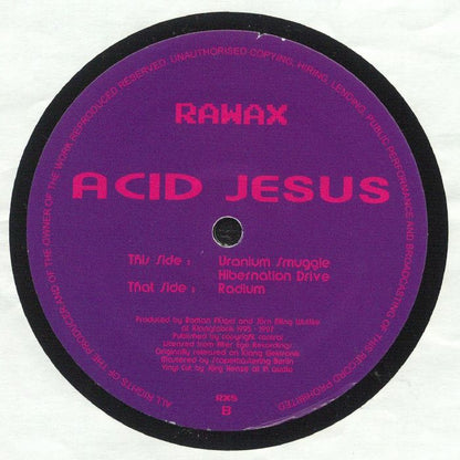 Acid Jesus – Radium (12", Rawax, 2024) Back Cover