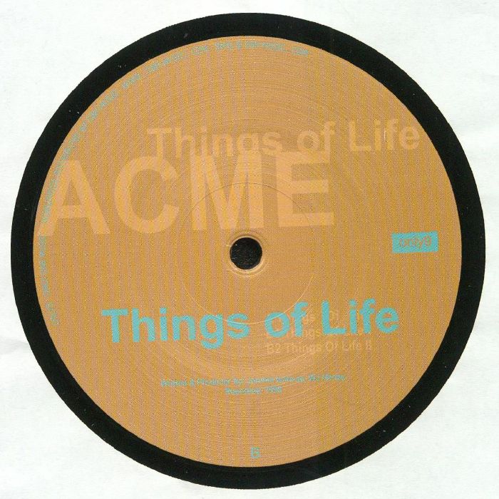 ACME – Things Of Life (12", Only One Music, 2018) Back Cover