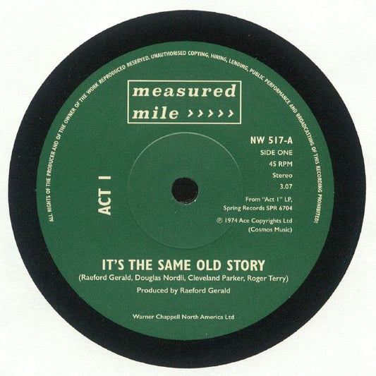 Act 1 / Ivano Fossati – It's The Same Old Story / Night Of The Wolf ( Tema Del Lupo ) (7", Measured Mile, 2025) front cover