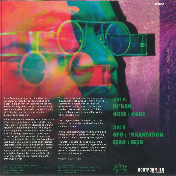 Adey Omotade – Eero : Eesu (LP, Afrosynth Records, 2026) Back Cover