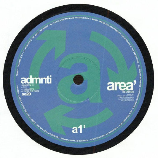 ADMNTi – GigaHertZ EP (12", Area Records, 2026) Front Cover