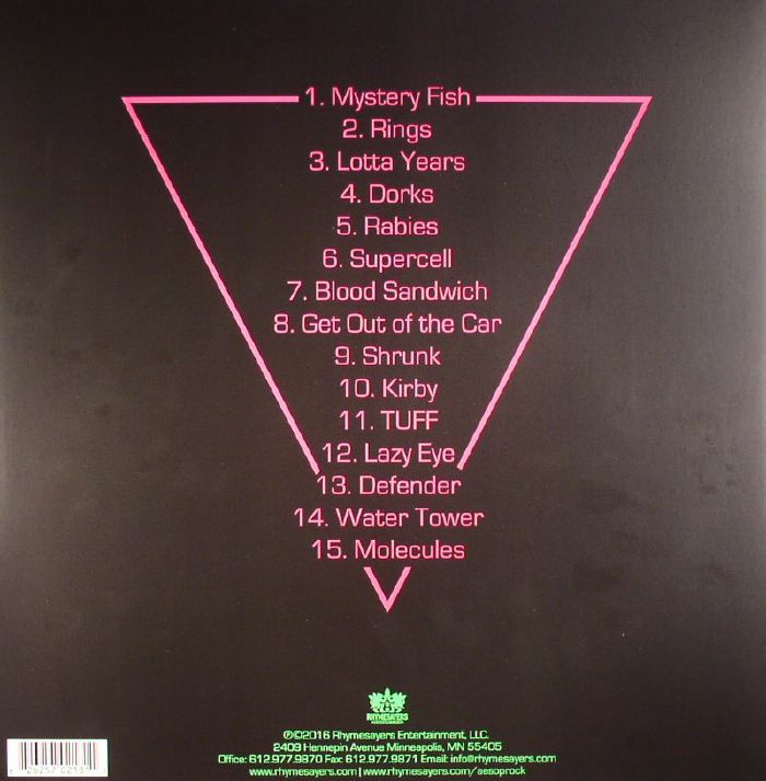 Aesop Rock – The Impossible Kid (2xLP, Rhymesayers, 2026) Back Cover